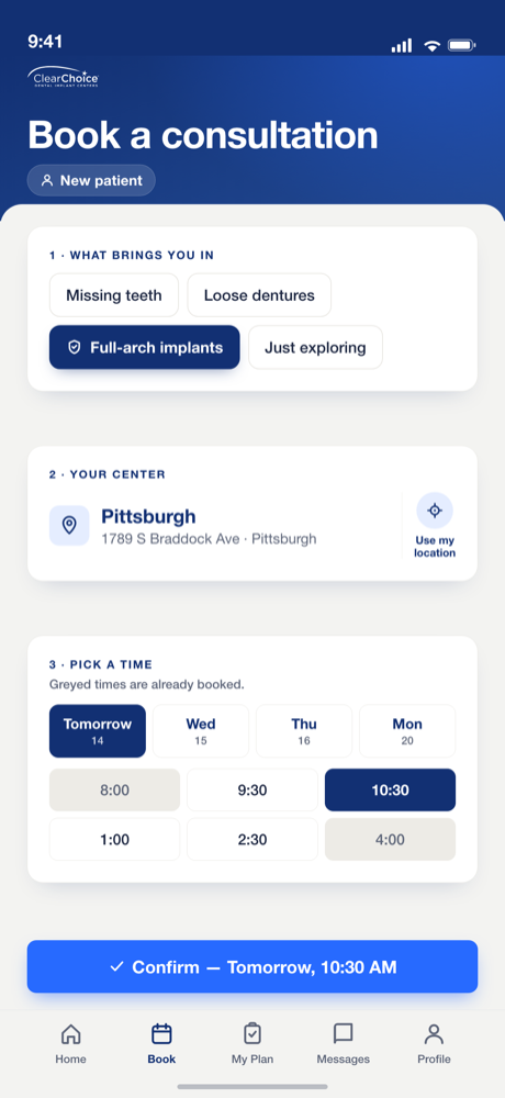 ClearChoice new-patient booking