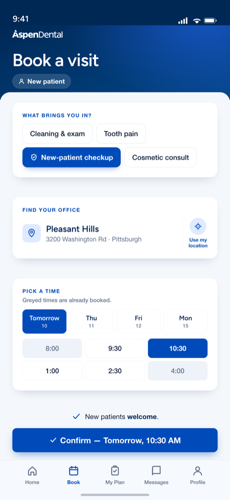 New-patient booking